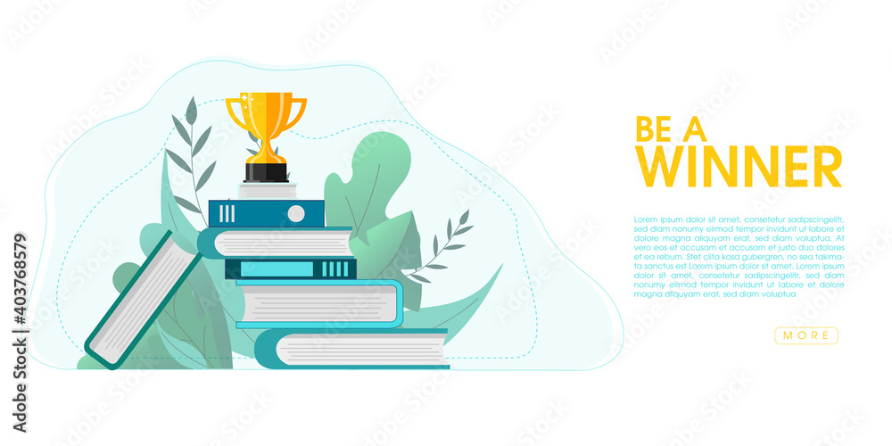 Concept of distance learning, education, business goal, idea, online courses, education, online books for web page, presentation, social media. Vector illustration.