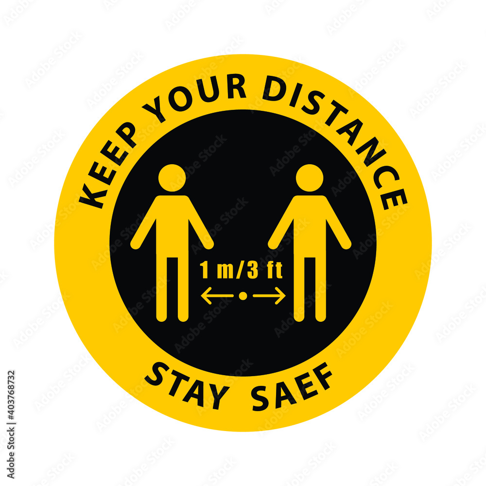 Social Distancing 1 Meter And 3 Feet Icon. Illustrator Vector Eps 10. Social Distancing 1 Meter And 3 Feet Icon. Illustrator Vector Eps 10.