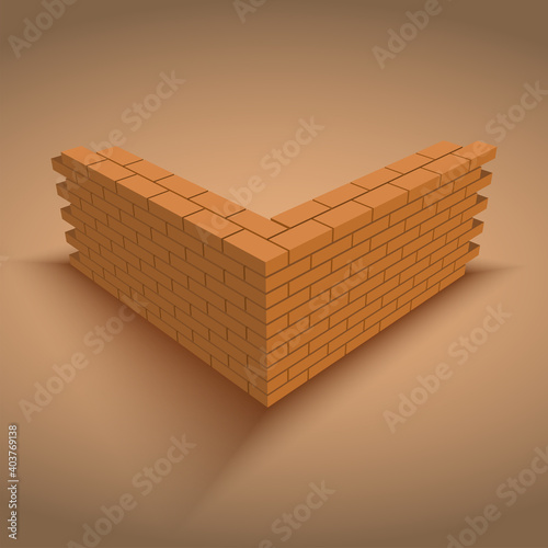 Brick wall in various stated, Brick Wall Redbrick wall in various states of construction.