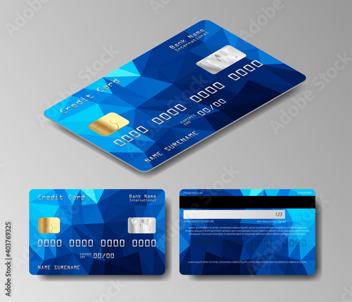 Credit card set. Bank debit card. Vector illustration EPS10