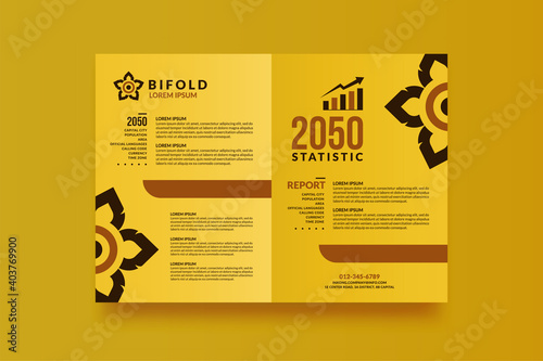 Minimal business bifold brochure mockup for your design