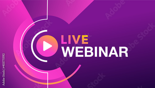 Live webinar web banner in purple colors photo