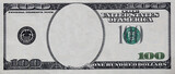 U.S. 100 dollar border with empty middle area