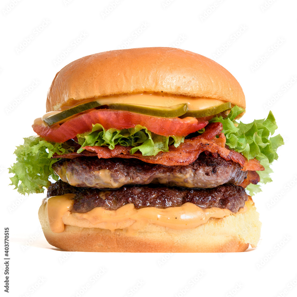 Cheese hamburger sadwich isolated on white background Cheese hamburger sadwich isolated on white background
