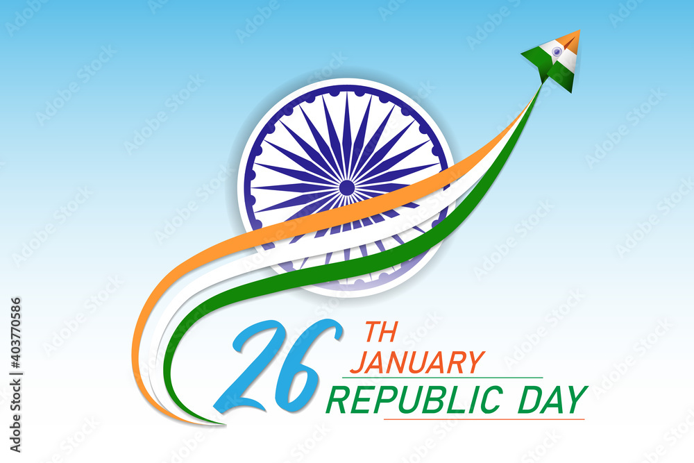 Fototapeta premium 26 th January Indian Republic Day vector illustration background concept.