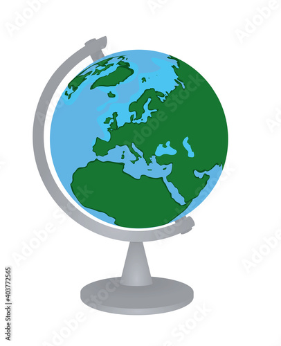 World globe with stand. vector illustration
