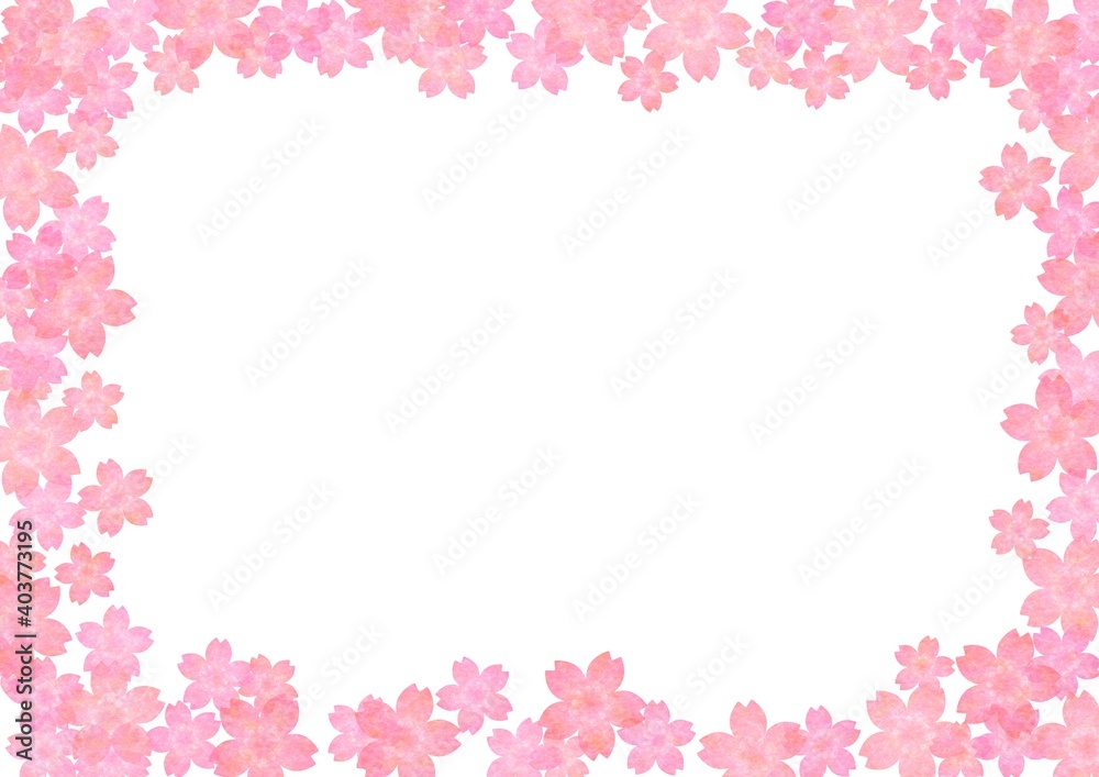 画面が桜の花で囲まれたフレーム素材 no.03
