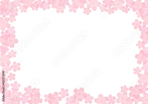 画面が桜の花で囲まれたフレーム素材 no.04   © tota