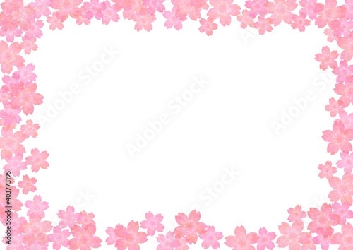 画面が桜の花で囲まれたフレーム素材 no.03  © tota