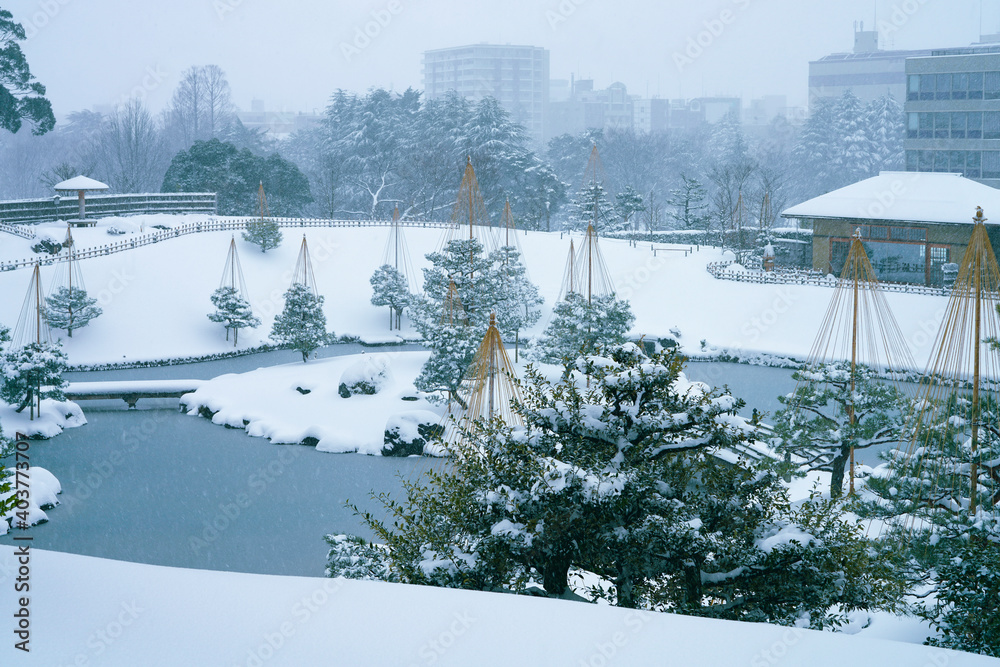 Great snow day in Kanazawa, 2021.