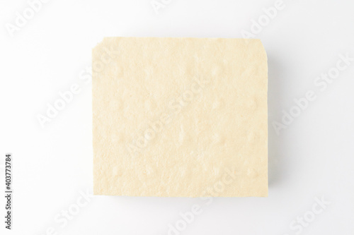 Tofu made with beans on white background