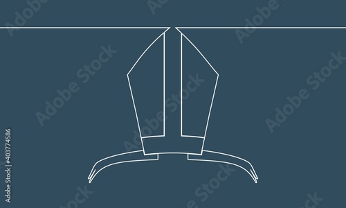 Bishop mitre. Catholic hat icon. Thin line style