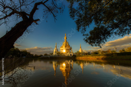 Картината върху платно Wat Thung Setthee is a famous Buddhist attraction and Buddhist merit site in Khon Kaen, Thailand