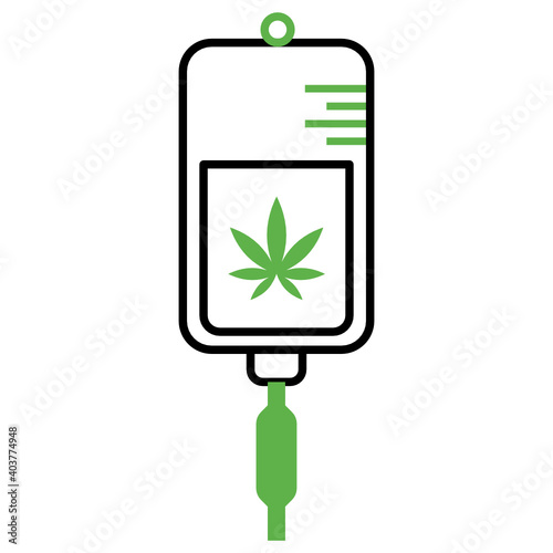 Medical cannabis infusion drip vector icon design, Marijuana and psychoactive drug Symbol on white background, Hashish and Hemp Sign,