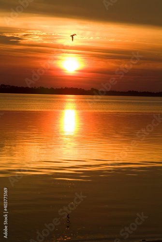 Sunset at Panacea, Florida, USA.