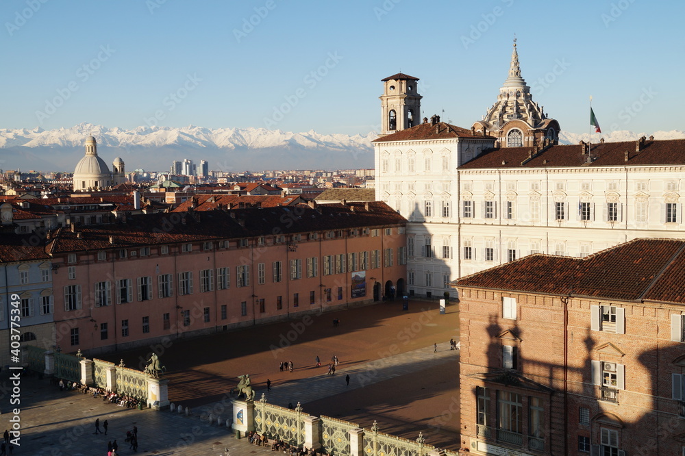 Obraz premium Italy, Turin: panoramic view of the Royal Palace