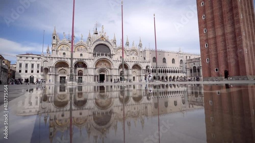 Wallpaper Mural Square san Marco, Venice, Italy. The basilica reflected in the water. Torontodigital.ca