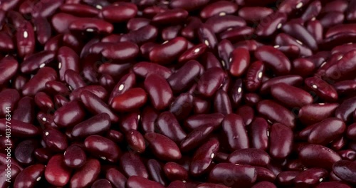 Track shot of raw red kidney beans texture pattern for any design concept