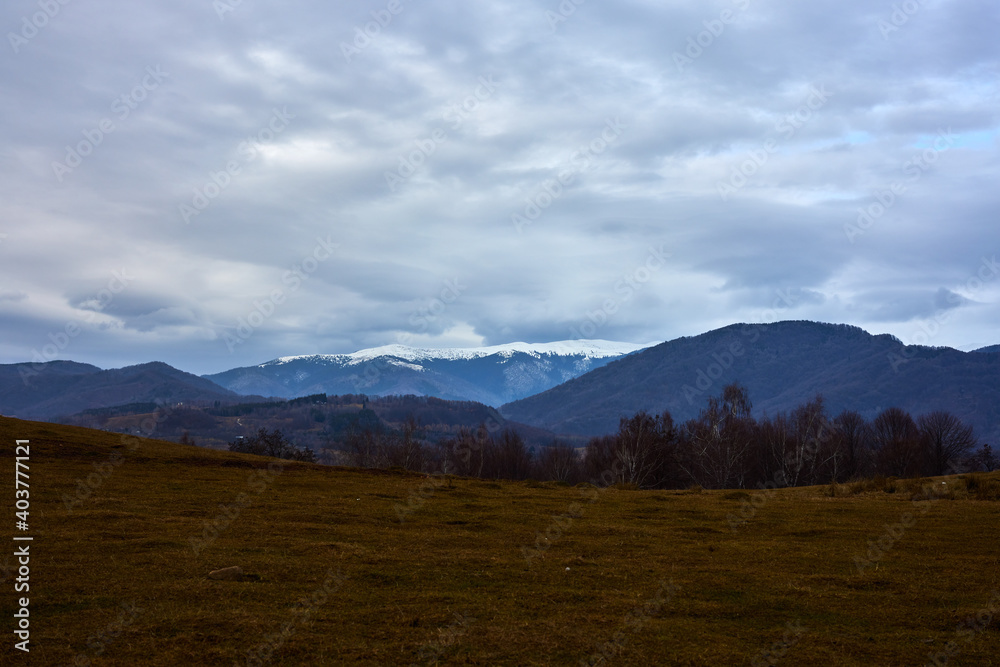 Fototapeta premium Mountain landscape with the Carpathian Mountains. Romania Country.