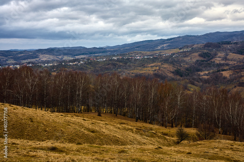 Mountain landscape with the Carpathian Mountains. Romania Country.