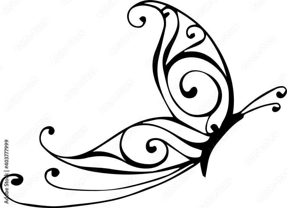 Butterfly tattoo design, vector lustration Butterfly tattoo design, vector lustration