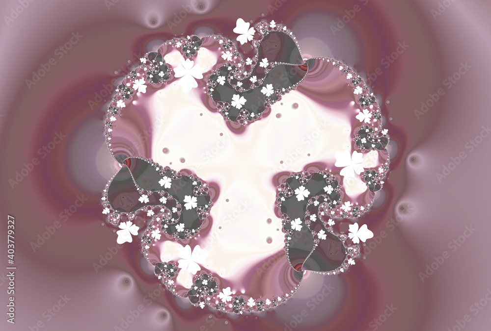 Fantastic pink fractal illustration. Digital art.
