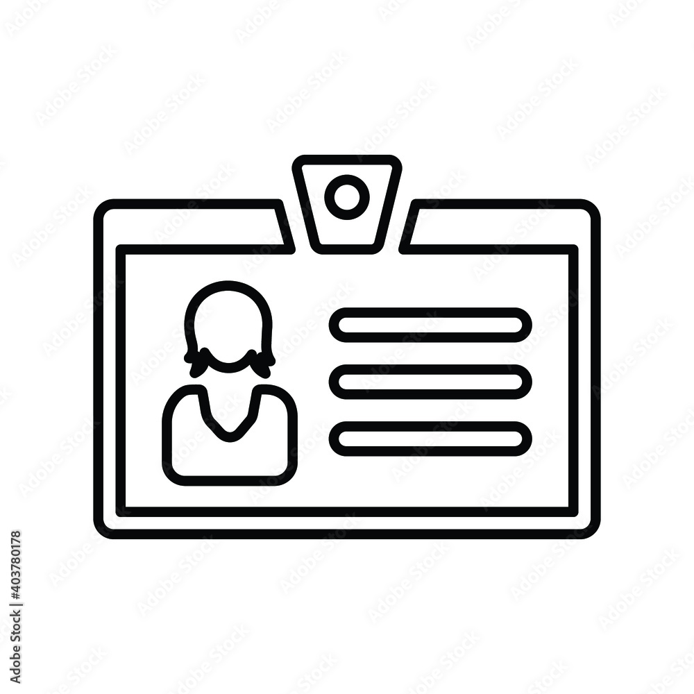 Access card account, user data line icon. outline design Access card account, user data line icon. outline design