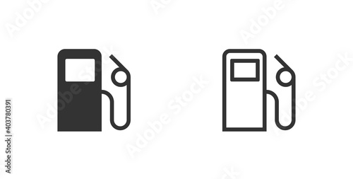 Gas station icon. Fuel symbol isolated flat vector road sign