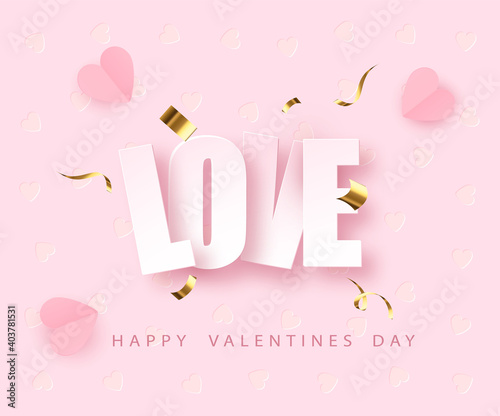 love greeting card design fo Valentine s day. Happy Valentines Day. Vector illustration