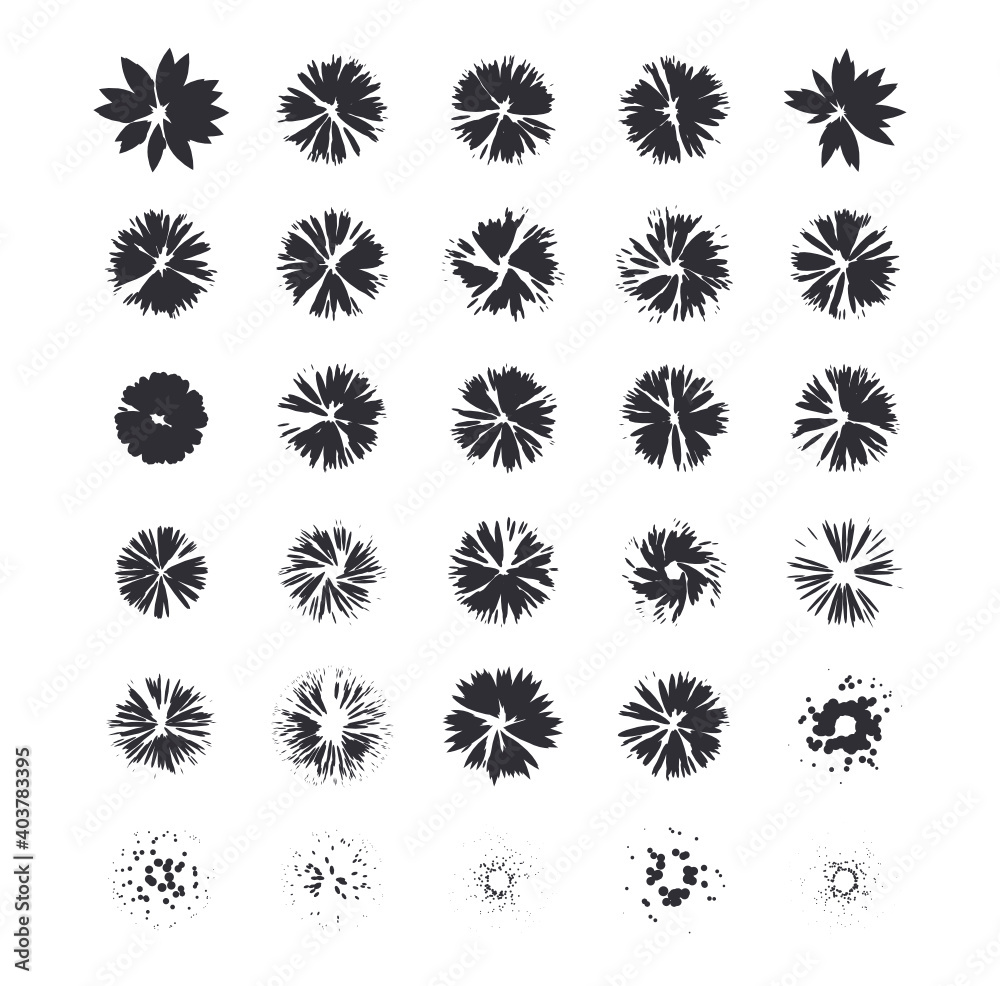 floral stamp vector design elements  set