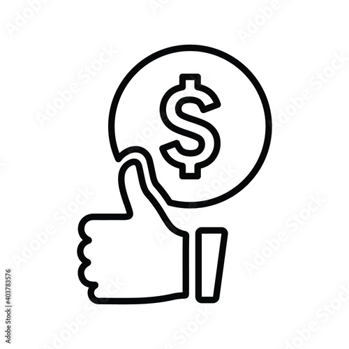 Approved, choice money, payment line icon. outline vector.