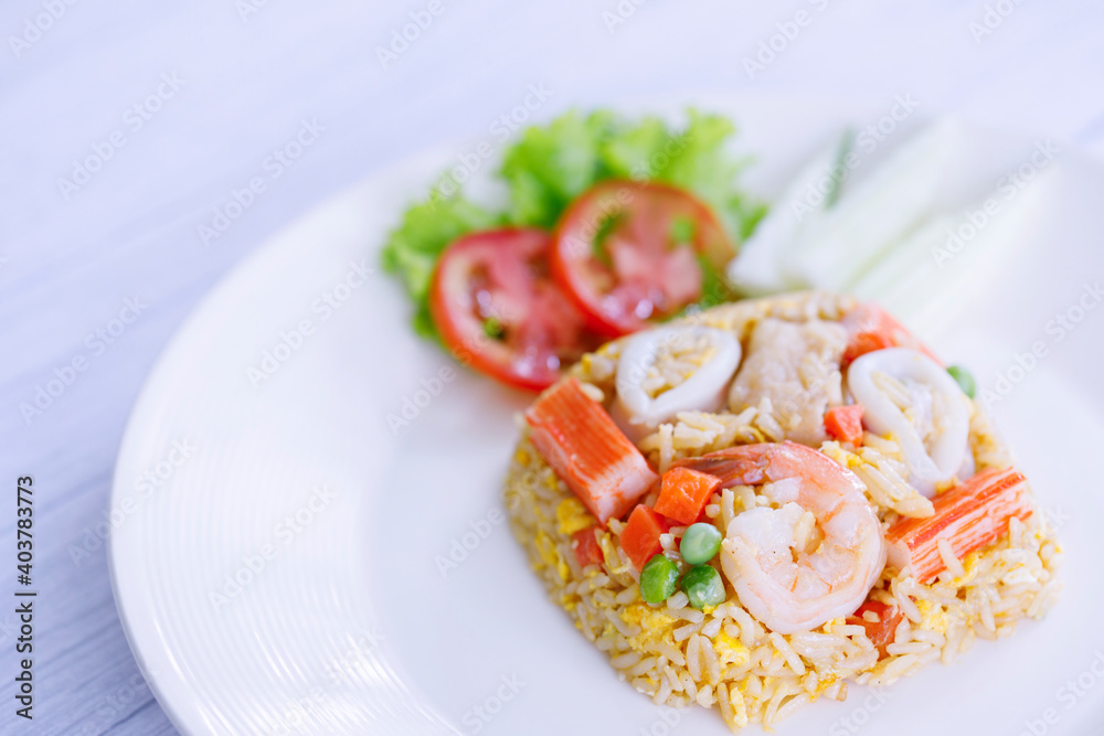 The Fried rice with Seafood