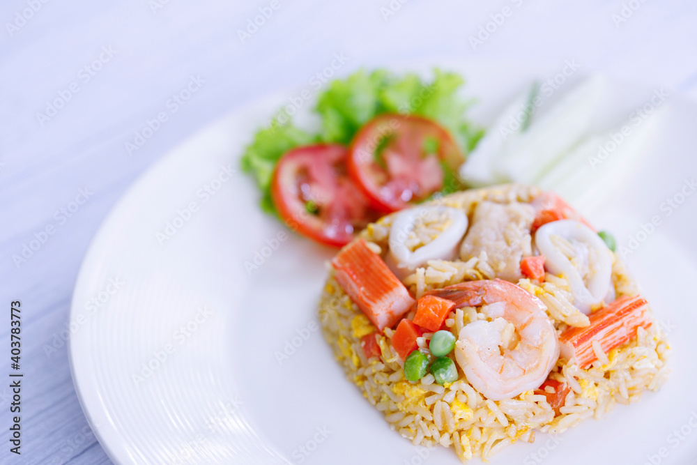 The Fried rice with Seafood The Fried rice with Seafood