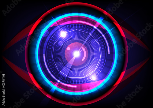  Eyeball future technology, Cyber security concept background. Vector illustration