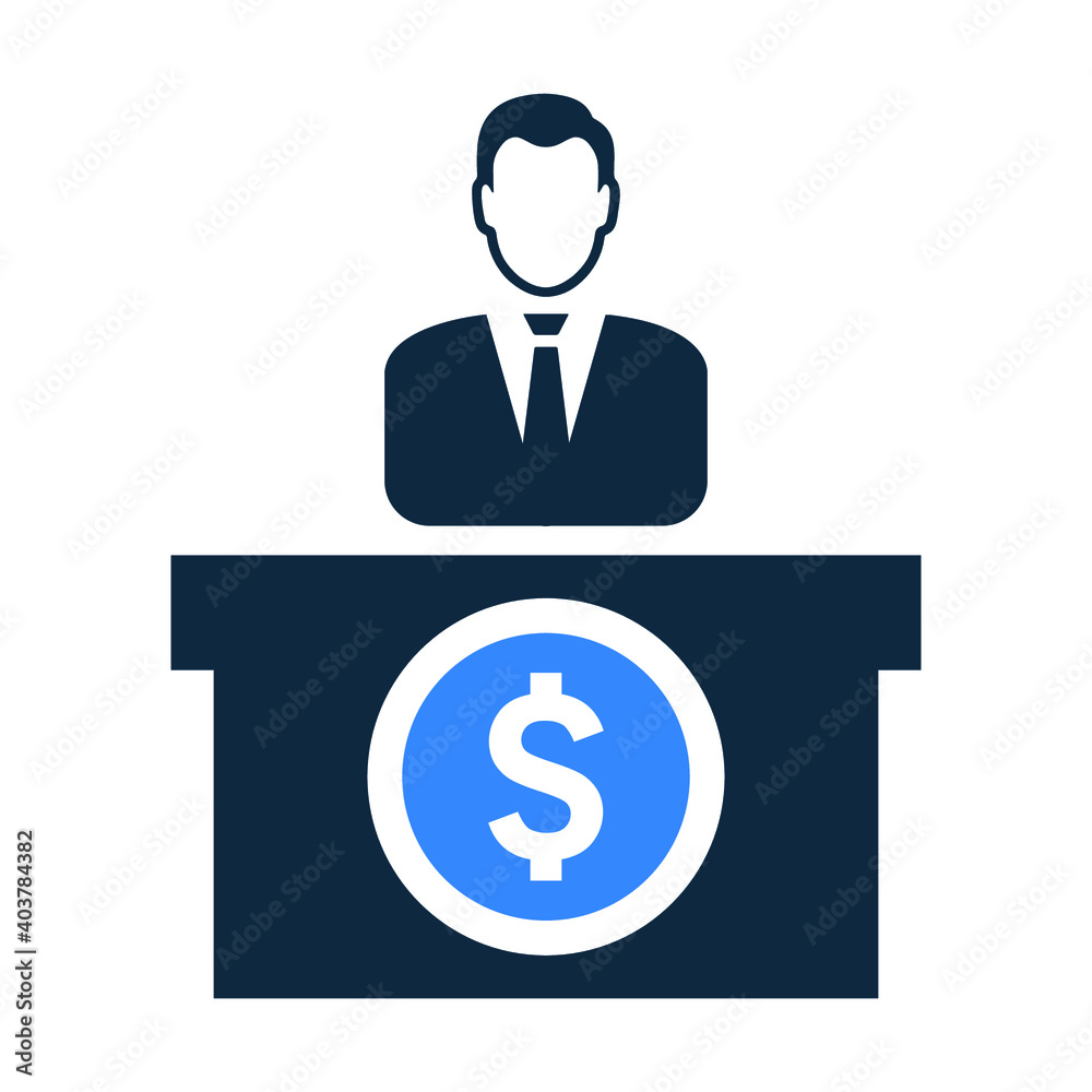 Bank manager person icon. Editable vector isolated on a white background. Bank manager person icon. Editable vector isolated on a white background.