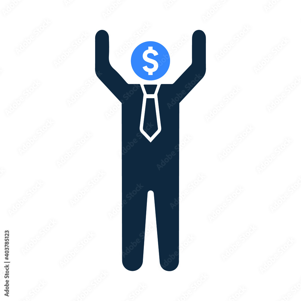 Banker, financial rich man icon. Glyph vector isolated on a white background. Banker, financial rich man icon. Glyph vector isolated on a white background.