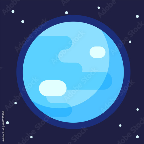 Flat vector icon of Uranus