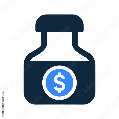 Business, medicine price icon. Glyph vector isolated on a white background.