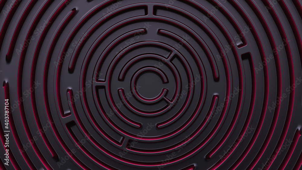 Naklejka premium Futuristic abstract background. Circular maze style