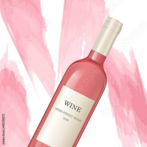 Wine bottles isolated on white background. Wine bottle, made in a realistic style. Alcoholic drink. White wine. Vector illustration