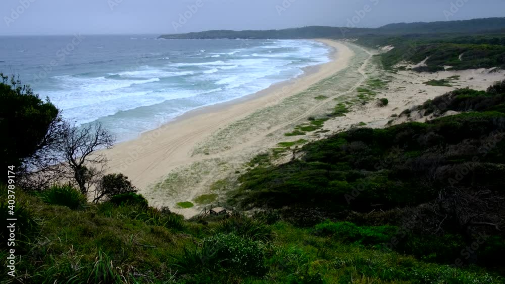 Endless empty beach and wild coastline Endless empty beach and wild coastline
