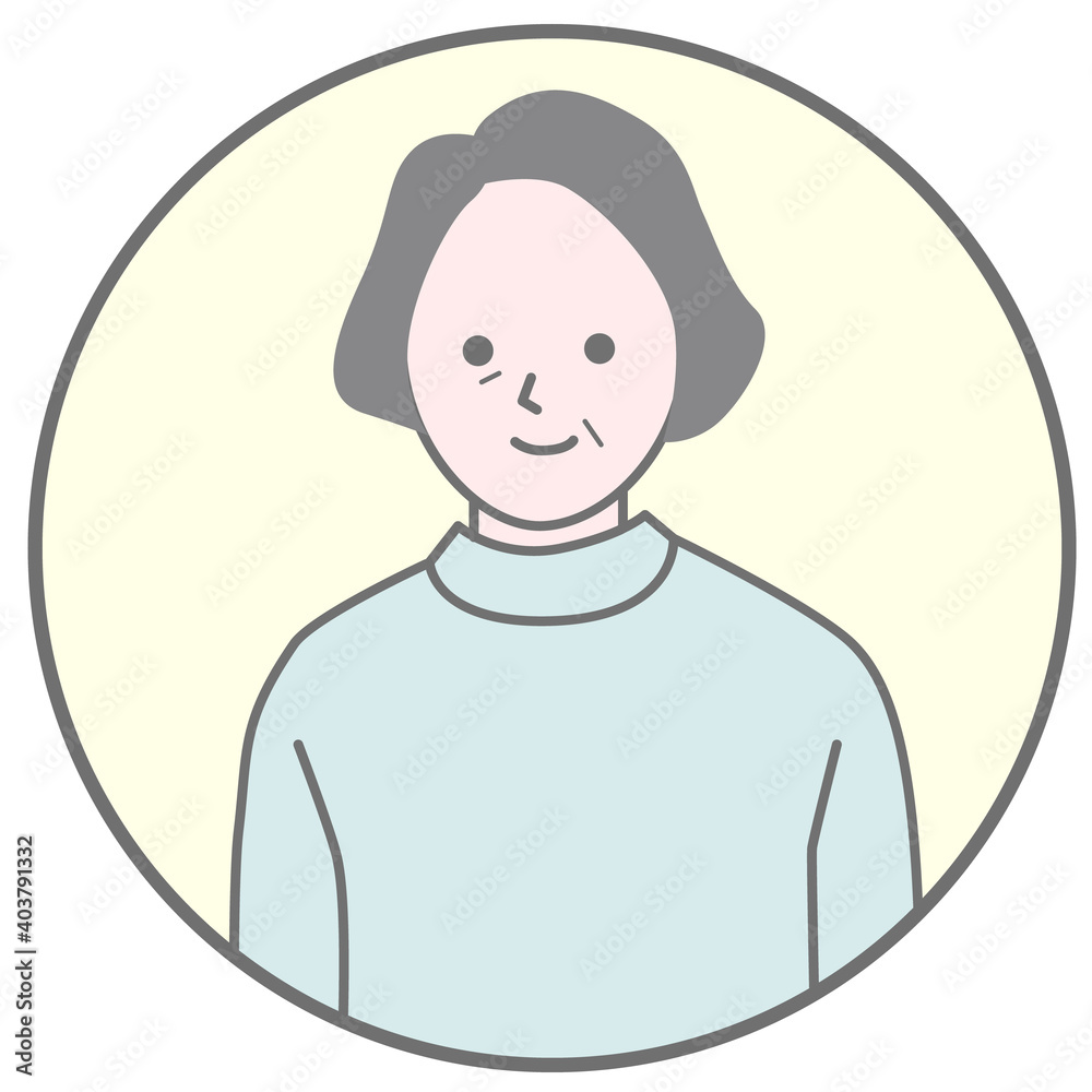 Front facing vector illustration of elderly women Front facing vector illustration of elderly women