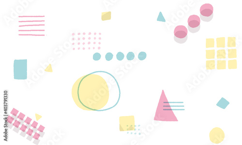 Pastel memphis pattern design illust