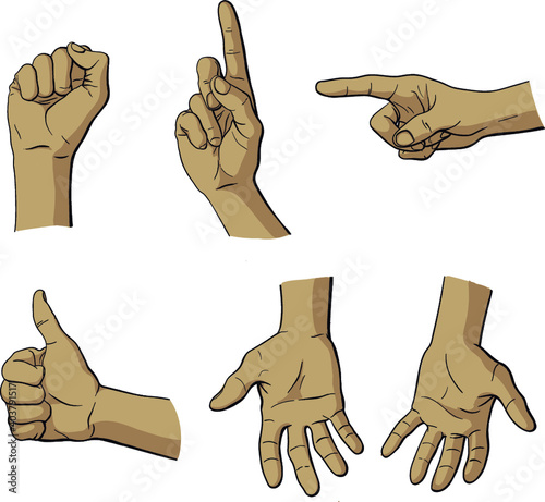 hand gestures set - hand signals