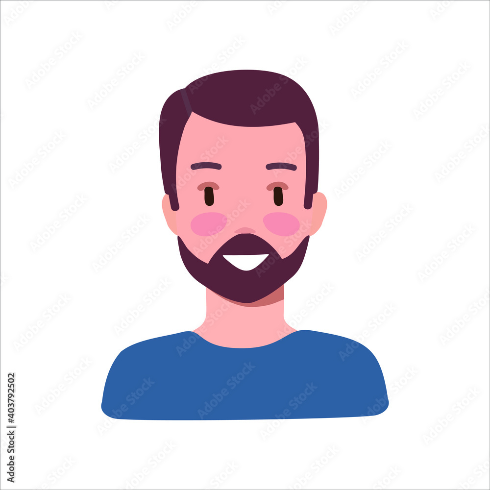  
man with beard on the white background