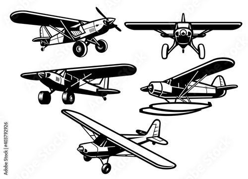 set of bush plane collection photo