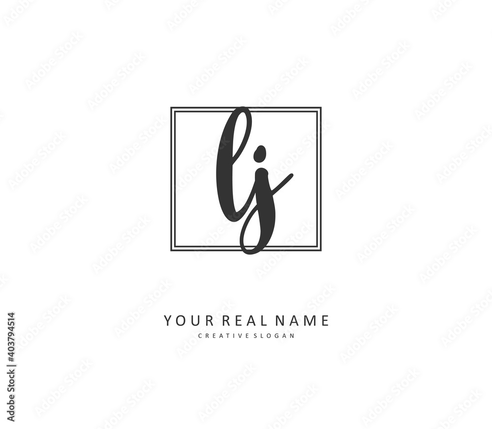 LJ Initial letter handwriting and signature logo. A concept handwriting initial logo with template element. LJ Initial letter handwriting and signature logo. A concept handwriting initial logo with template element.