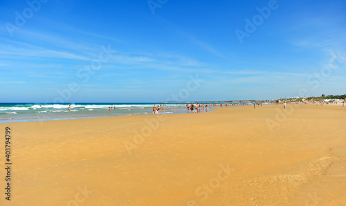 Beach of Bateles in Conil de la Frontera  a town famous for its beaches on the coast of Cadiz  Andalusia  Spain