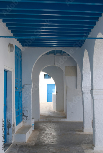 Tunisian courtyard, Djerba, Tunisia.
