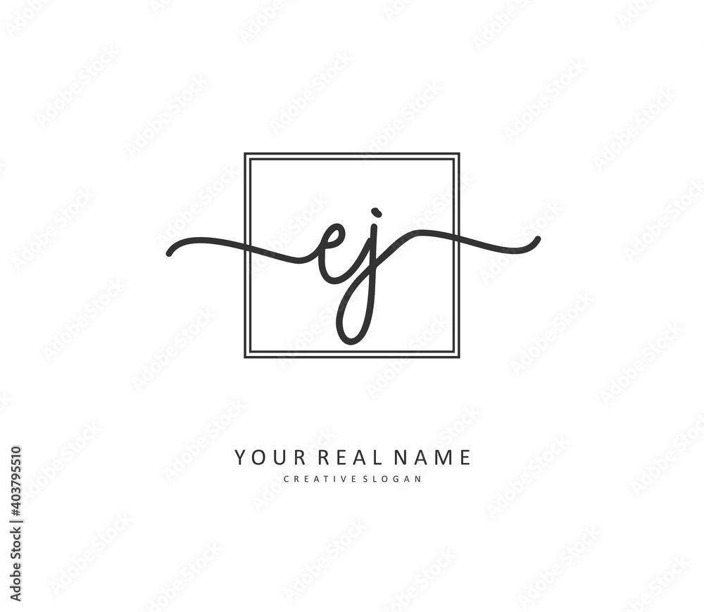 EJ Initial letter handwriting and signature logo. A concept handwriting initial logo with template element. EJ Initial letter handwriting and signature logo. A concept handwriting initial logo with template element.